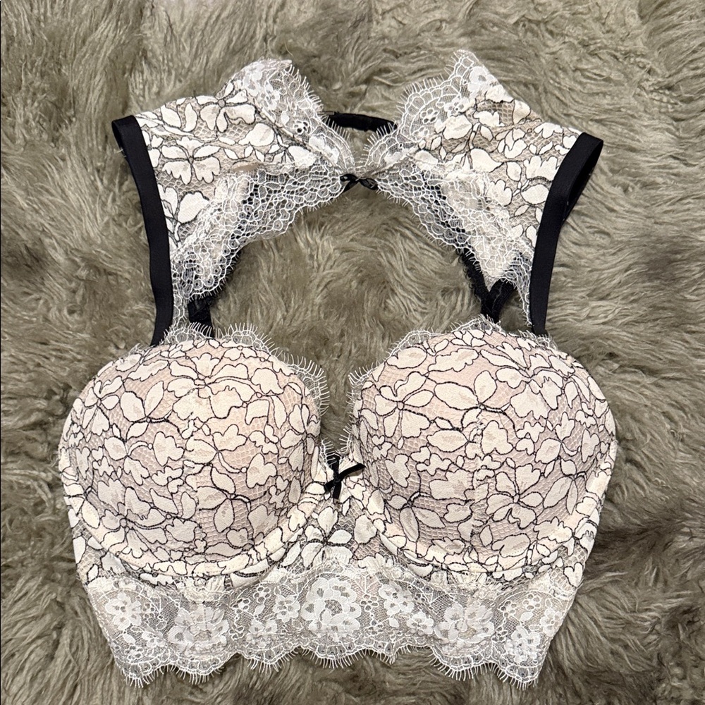 Victoria's Secret Lace Dream Angels Padded Demi with Removable Lace Collar